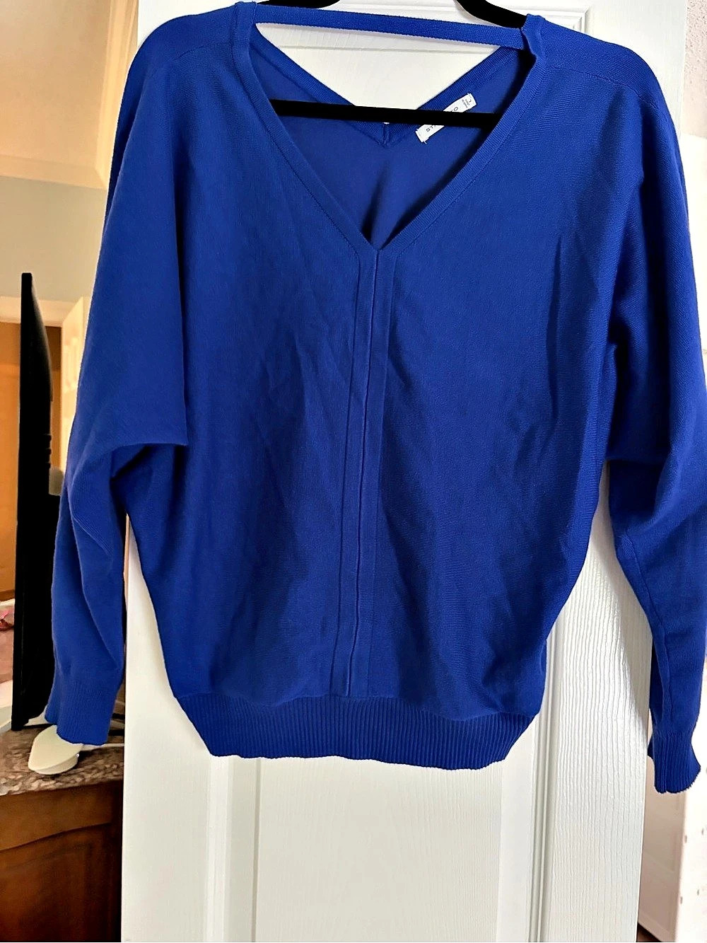 Staccato Blue V-Neck Sweater Size Large Like New